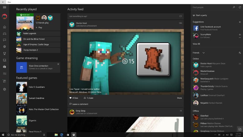 La App de Xbox en Windows 10 recibe una nueva actualización centrada en Facebook y Game DVR
