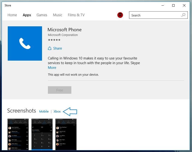 La app Microsoft Phone para Windows 10 podría llegar a Xbox One