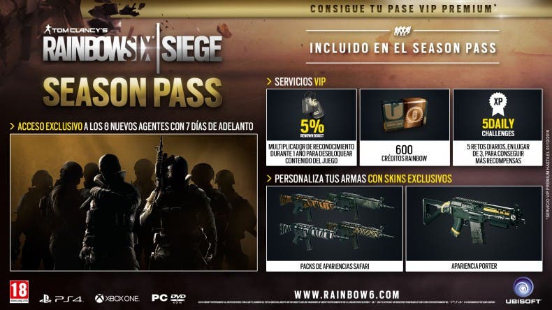 Rainbow Six Siege, nuevos detalles de su Season Pass