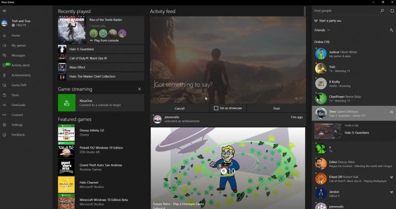 Ya disponible la actualización de noviembre de la App de Xbox en Windows 10