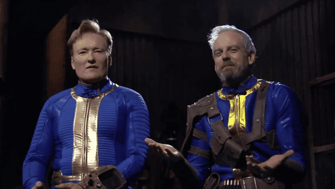 El presentador Conan O’Brien se prepara para el post-apocalípsis en Fallout 4