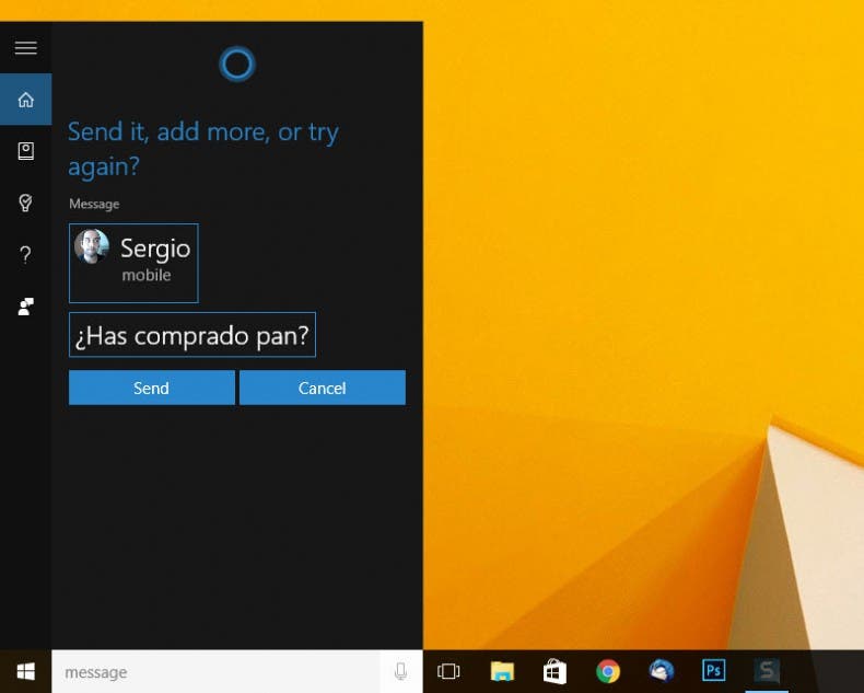 Cortana ya sabe mandar un SMS desde el ordenador
