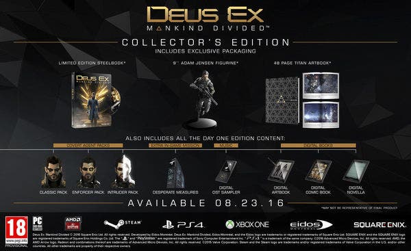 Reservas abiertas y precio de Deus Ex: Mankind Divided – Collector’s Edition