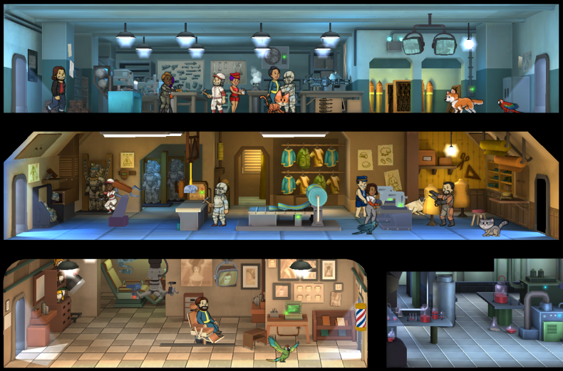 Fallout Shelter, la actualización 1.4 está al caer: fabricación, barbería, salas nuevas y mucho más