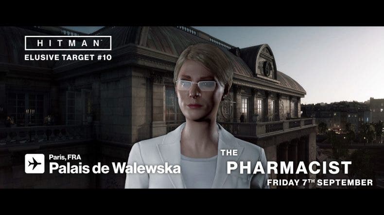 Ya disponible el nuevo objetivo escurridizo de Hitman, La Farmecéutica