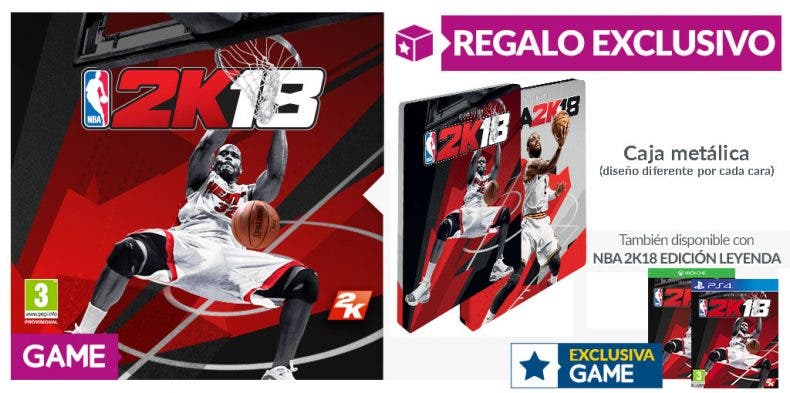 NBA 2K18, con regalo de caja metálica con Kyrie Irving y Shaquille O`Neal en GAME