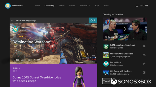 Imágenes de la nueva interfaz de Xbox One