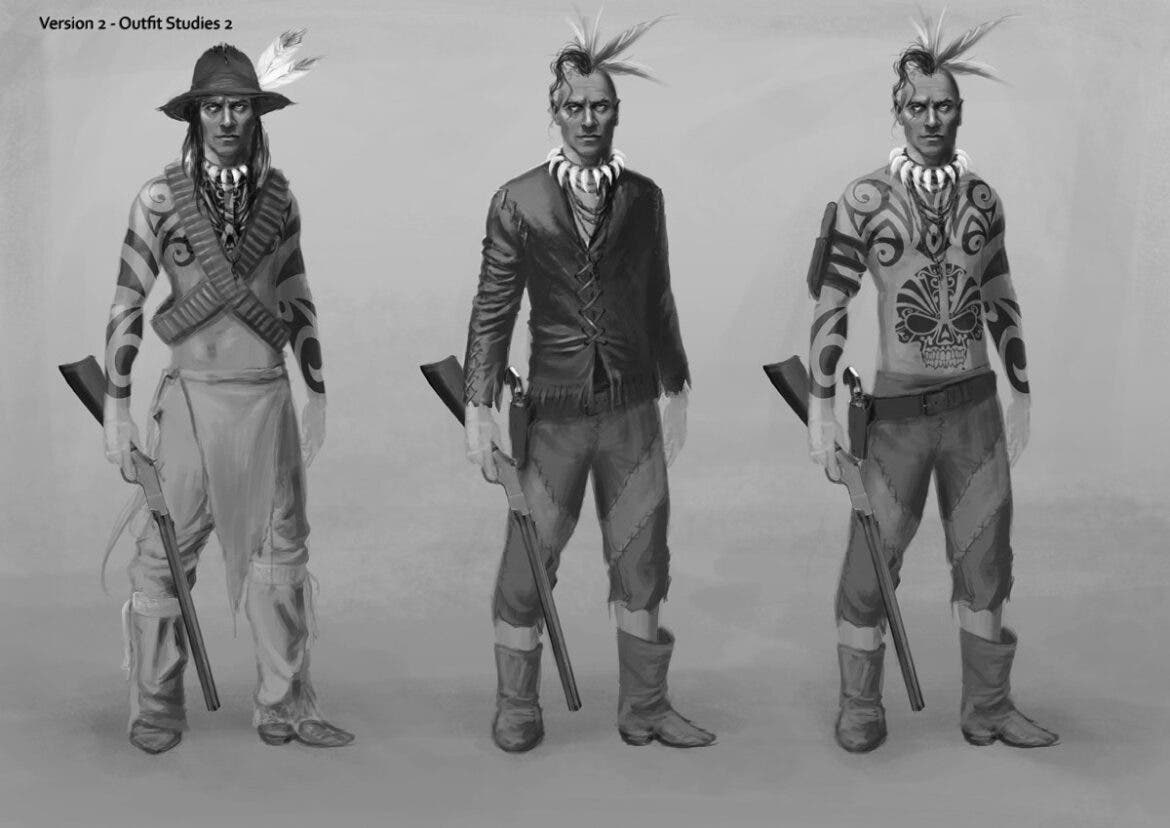 Aparecen posibles concept arts de Red Dead Redemption 2 apuntando a un protagonista Mohawk 109