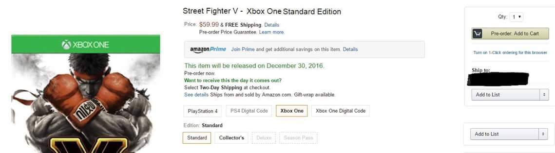 street fighter v xbox one