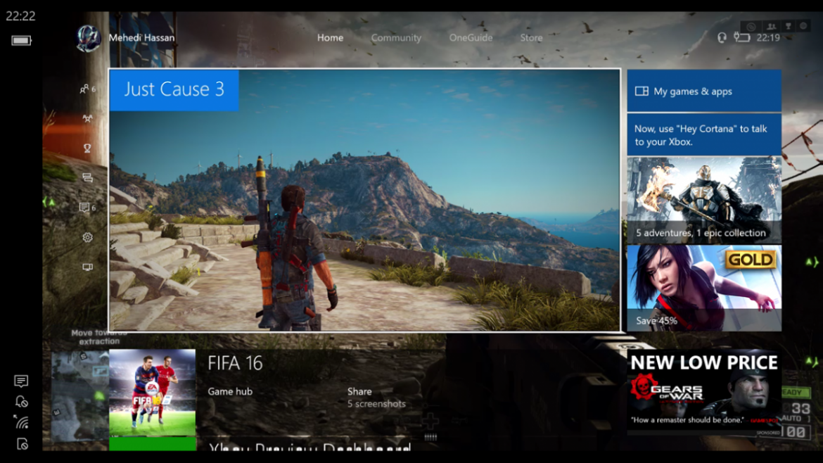 Vídeo que muestra el streaming de Xbox One a dispositivos móviles 106