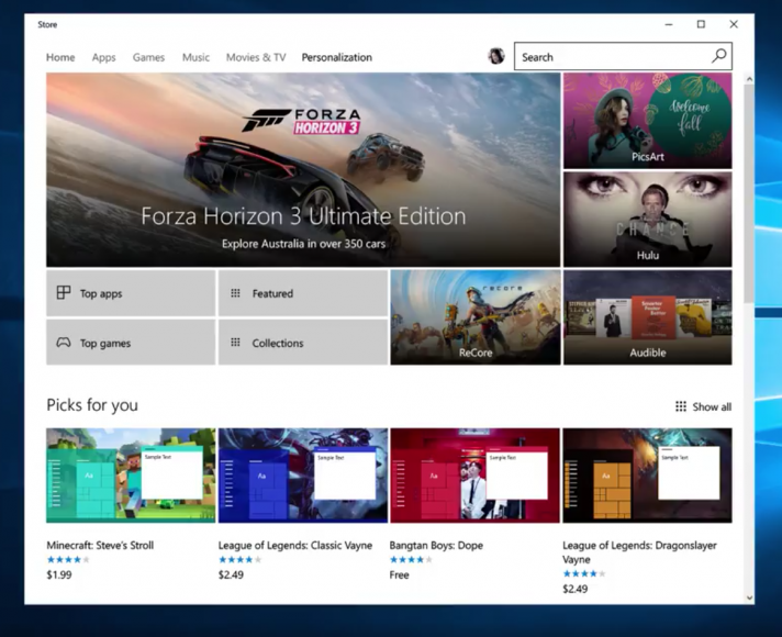 Los temas llegan a la tienda de Windows en la última beta de Windows 10 105