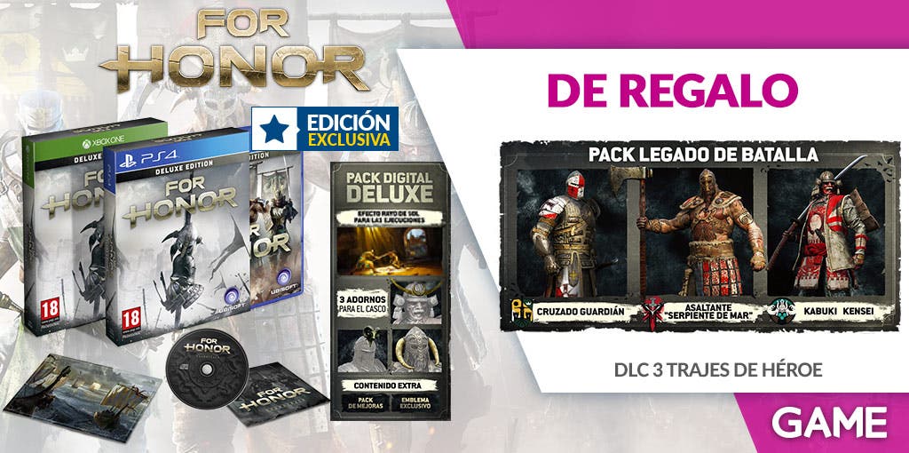 Así es la edición Deluxe de For Honor exclusiva de GAME 107