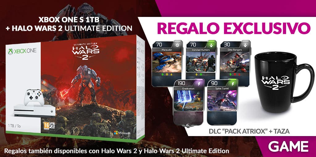 Pack de Xbox One S con Halo Wars 2 con regalo exclusivo de GAME 107