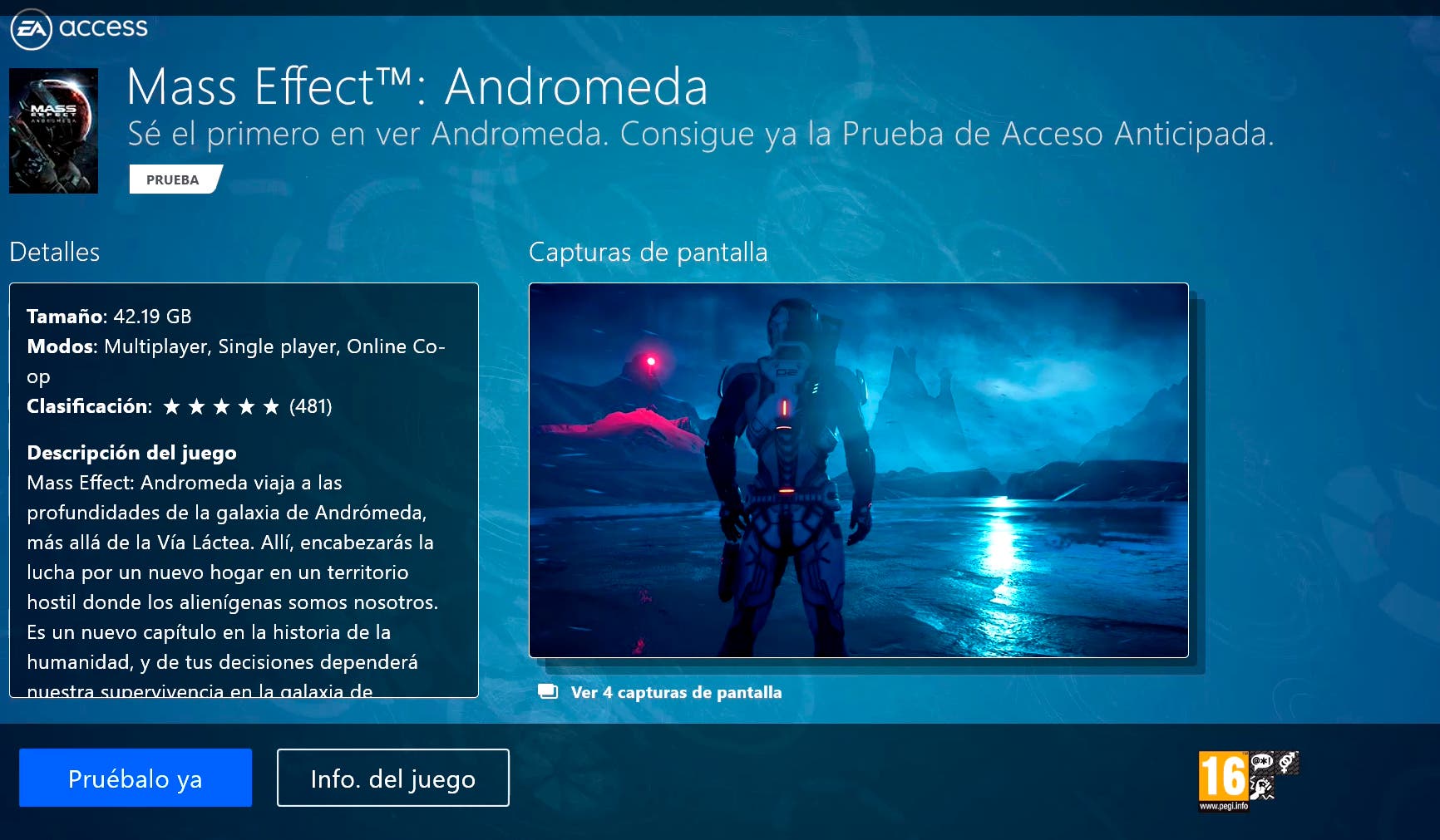 Ya disponible Mass Effect: Andromeda para los suscriptores de EA Access 110