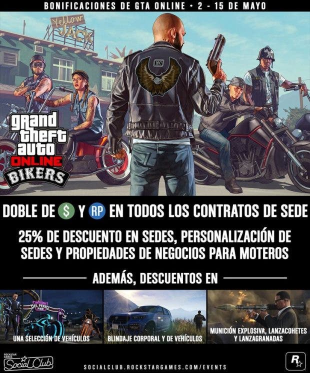 GTA Online premia con el doble de dinero a los clubs de moteros 107