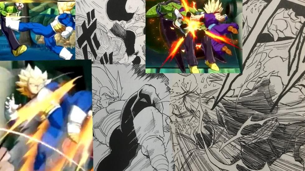 Comparativa de Dragon Ball FighterZ con el manga 110