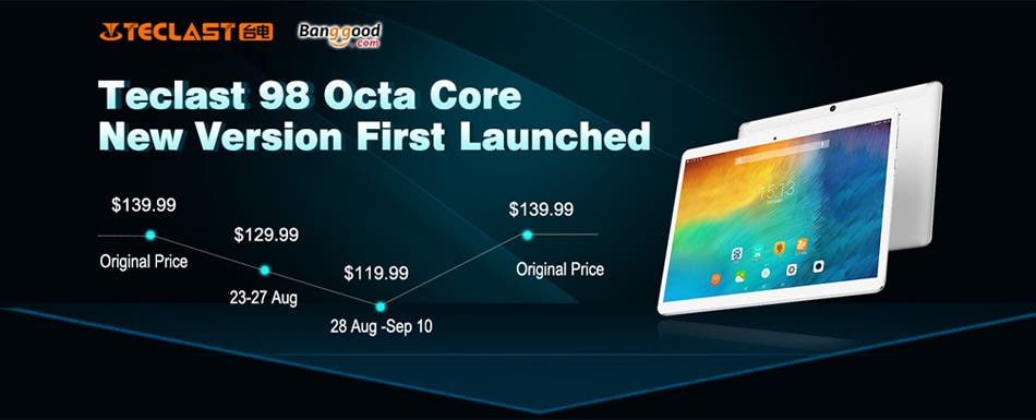 Consigue la nueva tablet Teclast 98 por un poco más de 100€. Octa-core, 2GB RAM y dual-sim 109