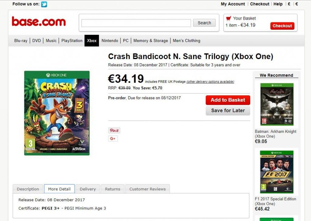 Crash Bandicoot N. Sane Trilogy vería la luz en diciembre en Xbox One 104
