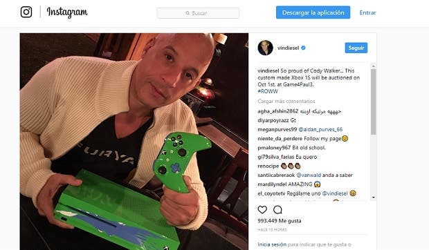 Vin Diesel subastará una Xbox One S customizada de Fast & Furious 107