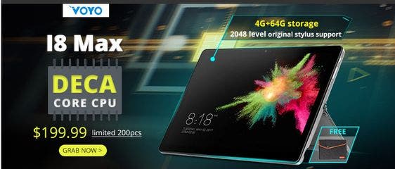 La tablet VOYO I8 Max 64GB cuenta con una buena oferta de lanzamiento