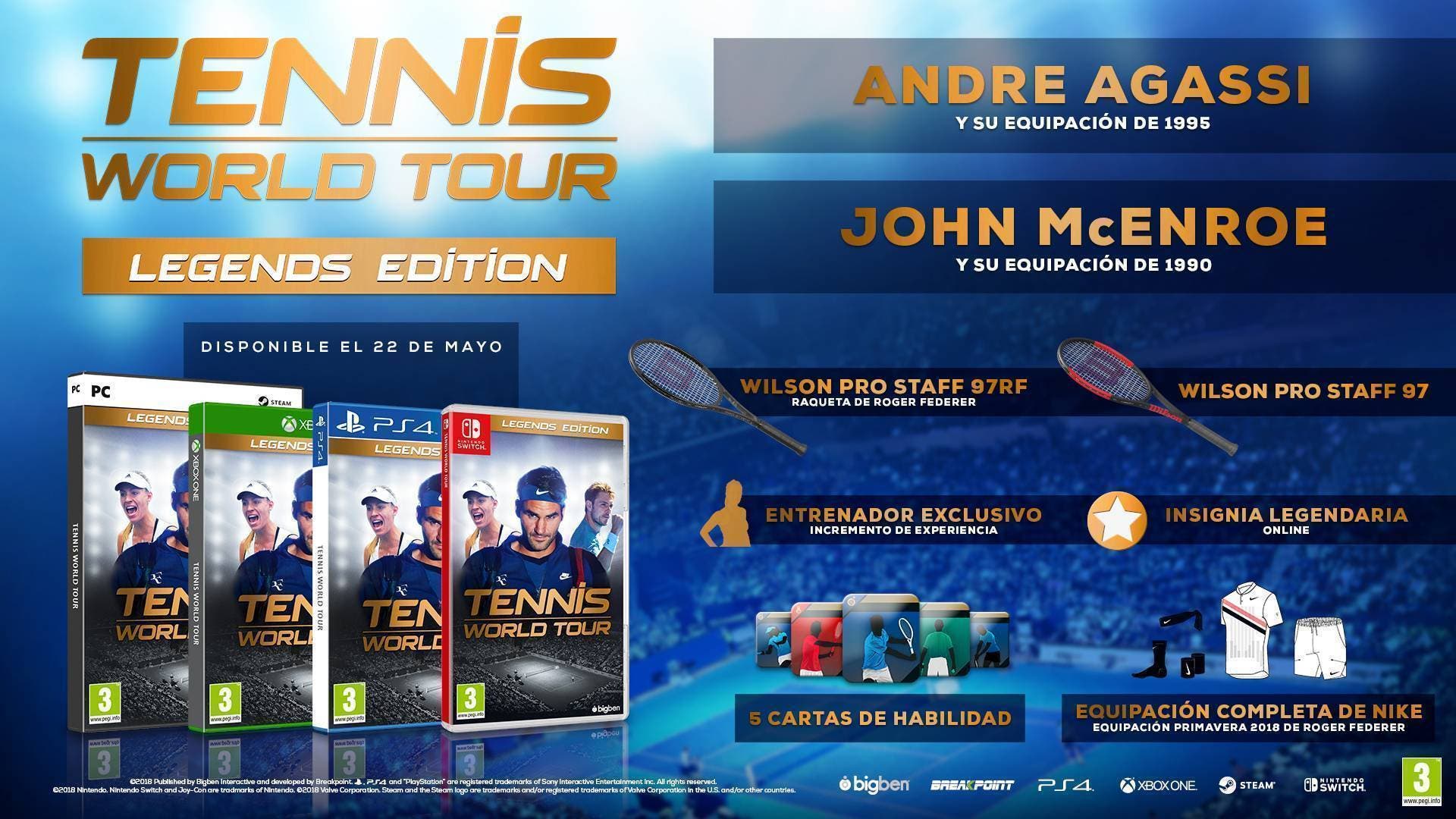 Tennis World Tour revela su edición Legendaria 111