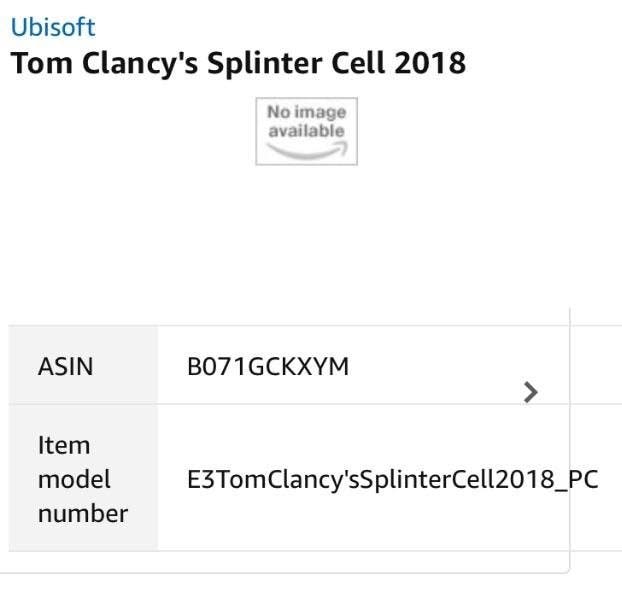 Splinter Cell aparece listado para este año en Amazon 109