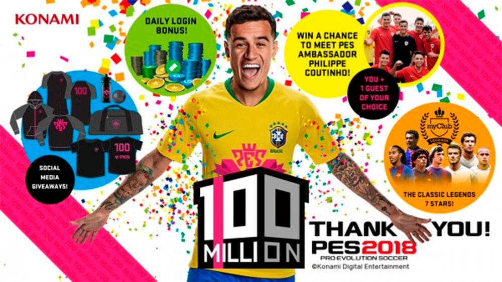 PES supera los 100 millones de copias vendidas y lo celebra por todo lo alto