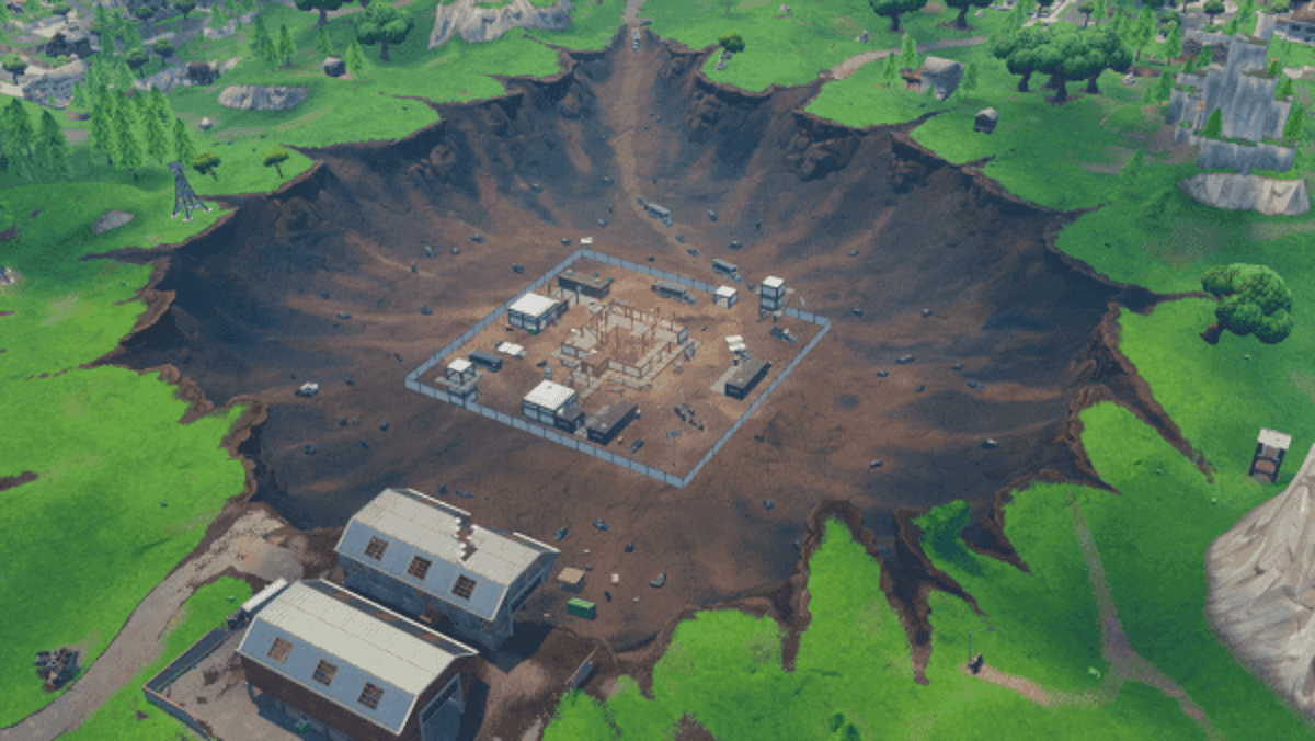 Fortnite Crator Location Logran Tapar El Crater Mas Grande Del Mapa De Fortnite