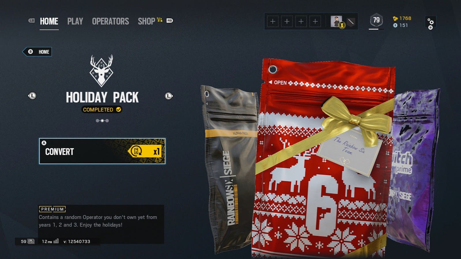 El "Holiday Pack" de Rainbow Six Siege nos permite desbloquear un personaje gratis 109