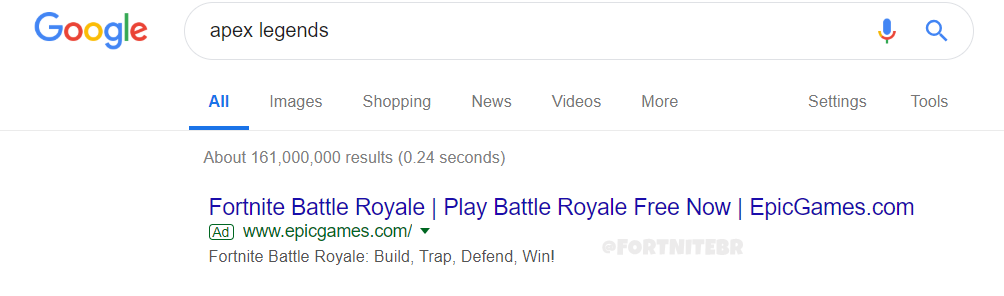Epic Games coloca anuncios de Fortnite en las búsquedas de Google de Apex Legends 107