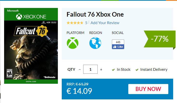 Adquiere Fallout 76 con un jugoso descuento del 77% 107