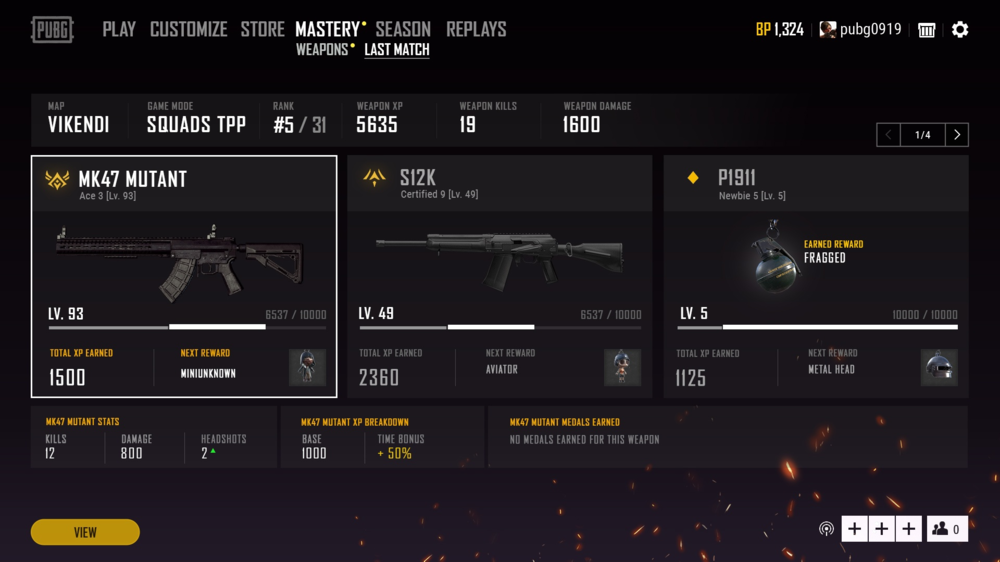 PUBG introducirá un sistema de progresión para las armas 108