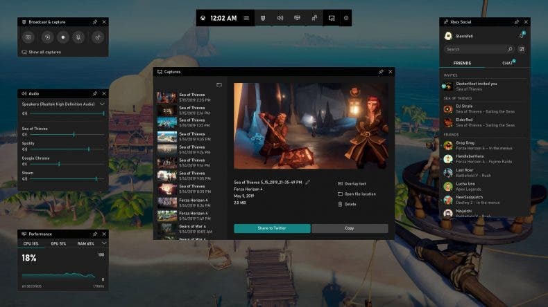 Xbox Game Bar recibe importantes novedades con su última actualización Windws 10 Game Bar