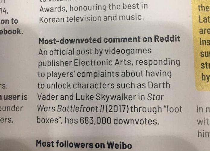 Star Wars Battlefront II gana el récord Guinness de la polémica 109