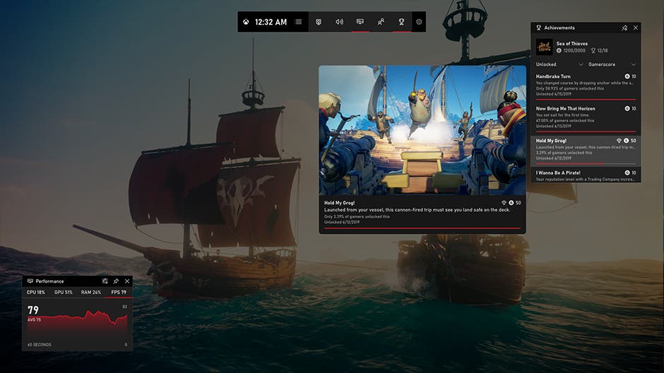 Xbox Game Bar añade monitorización de rendimiento y seguimiento de logros 105