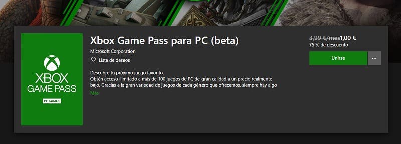 Aprovecha la vuelta de la promoción de 1€ de Xbox Game Pass para PC 102