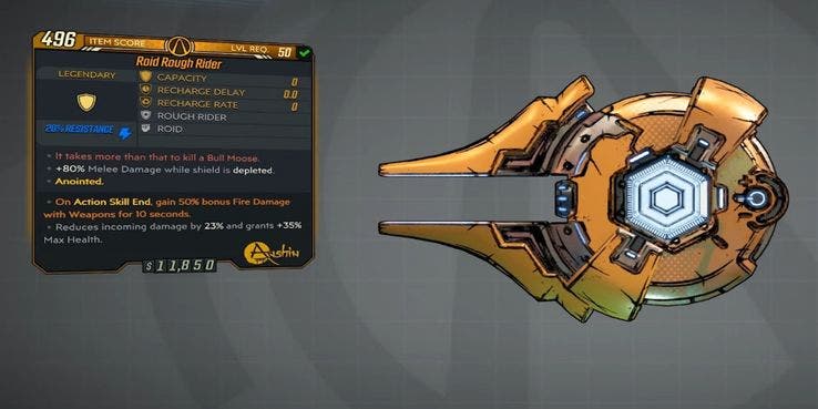 borderlands 3, escudo roid roug rider