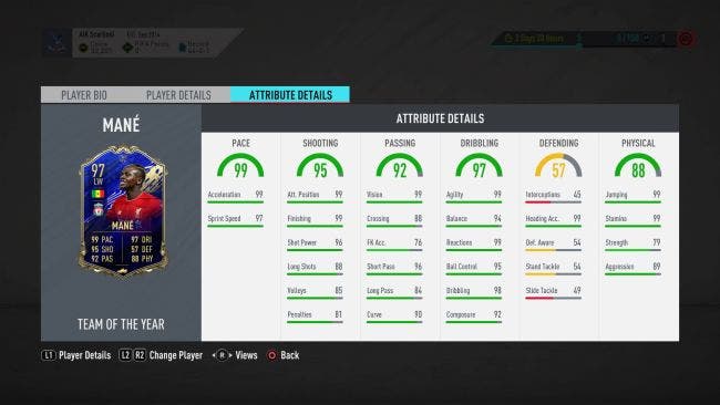 Estadísticas y precios de Messi, Mbappé y Mané, los únicos jugadores TOTY de FIFA 20 disponibles 117