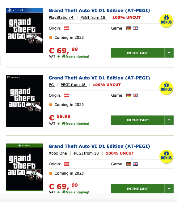 Se ha filtrado el lanzamiento de GTA VI junto a la edición D1 para Xbox One 102