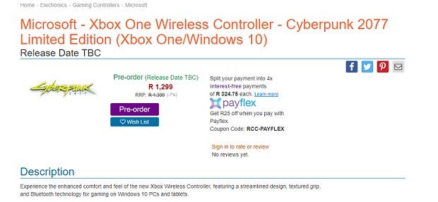Filtrado el mando de Xbox One Edición Limitada de Cyberpunk 2077 105