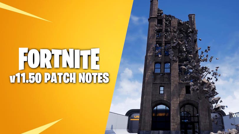 El motor Unreal Engine Chaos Physics llega a Fortnite con la actualización 11.50 104
