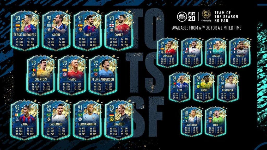 FIFA 20 regala nuevos sobres de Ultimate Team y cartas TOTSSF