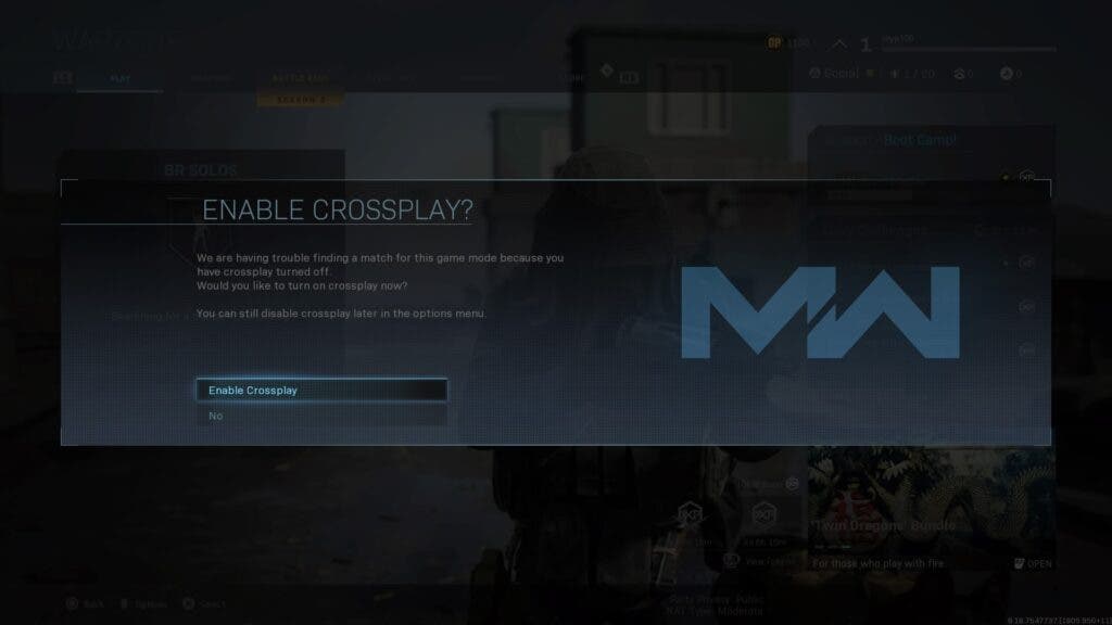 Function Call: Warzone console players disable crossplay due to PC trick