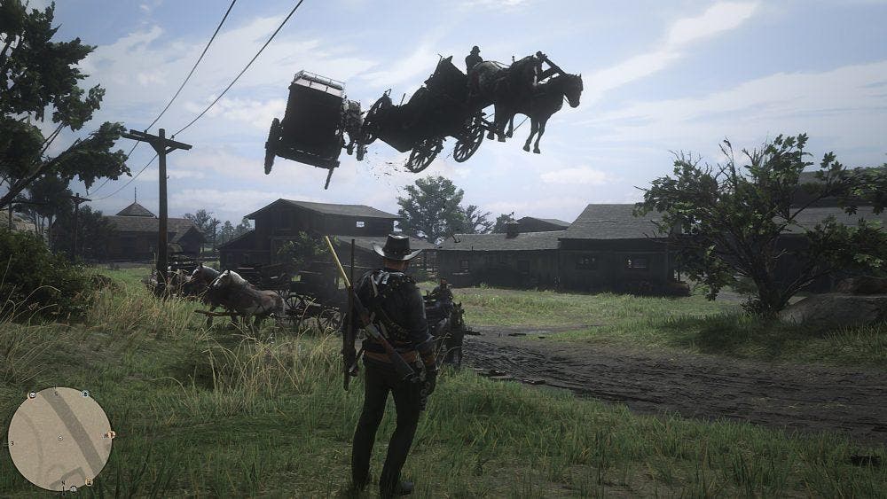 Varios problemas en Red Dead Online están provocando que los caballos vuelen y lluevan caimanes