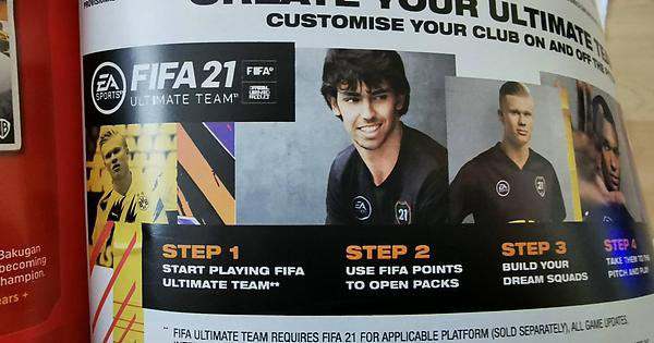 FIFA 21 promociona el uso de microtransacciones en una revista para niños