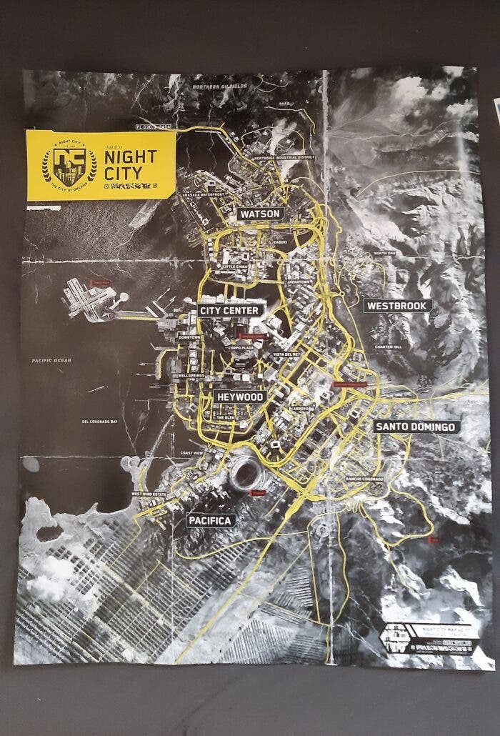 Filtran el mapa completo de Cyberpunk 2077 desde la edición física
