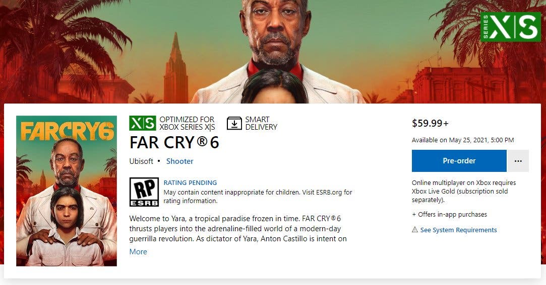 Se acabará lanzando Far Cry 6 el 25 de mayo