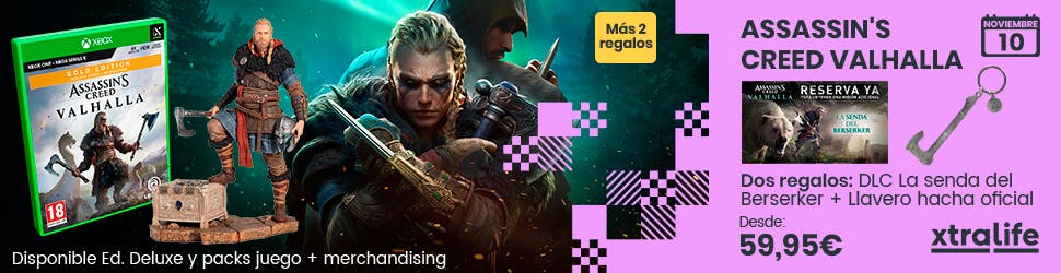Reserva con xtralife tu pack de Assassin's Creed Valhalla y consigue diferentes regalos. 108