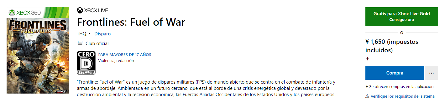 Consigue gratis Frontlines Fuel of War para Xbox Series X|S y Xbox One