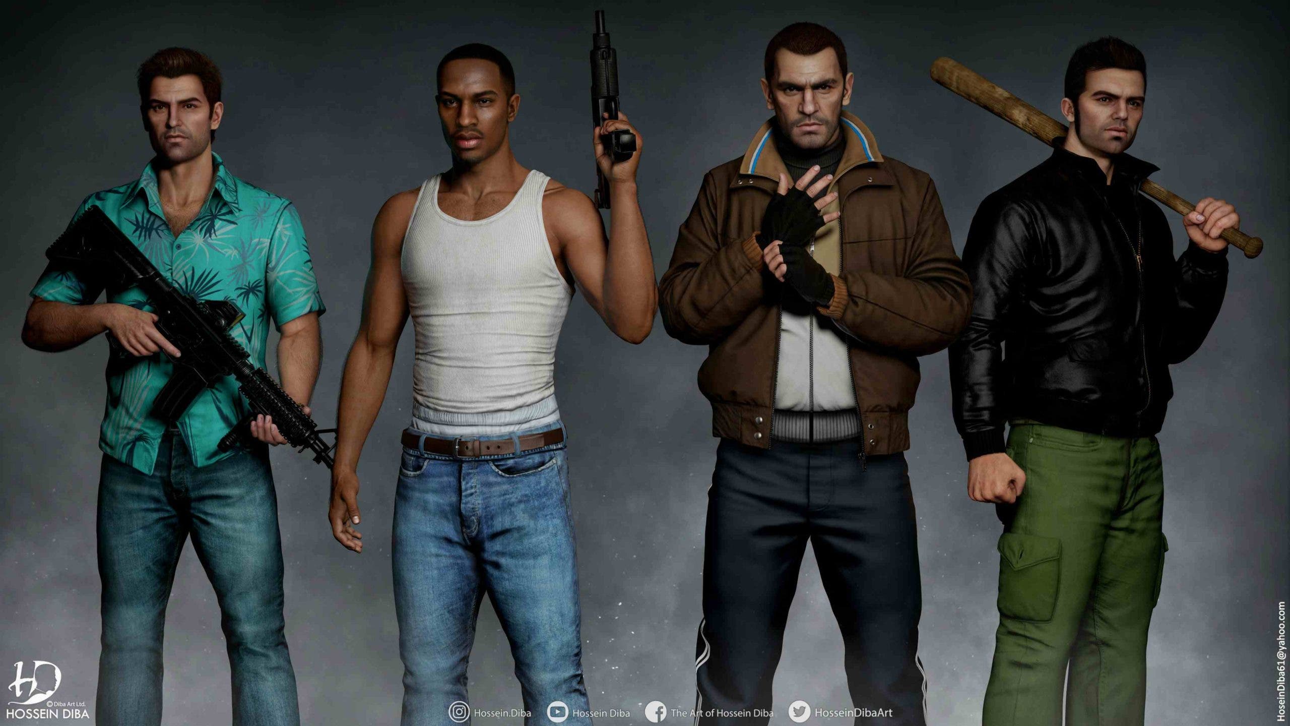 Un fan imagina a los protagonistas de GTA con los gráficos